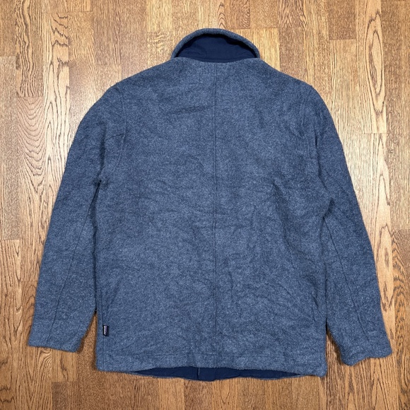 Patagonia Woolie Chore Coat Wool Blend Blue Button Jacket Mens Medium - Picture 2 of 13